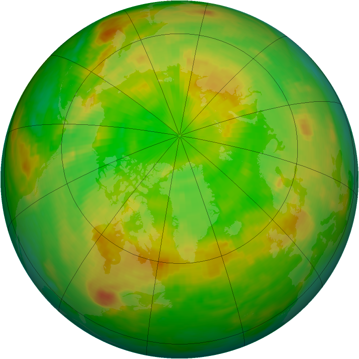 Arctic ozone map for 20 June 1980